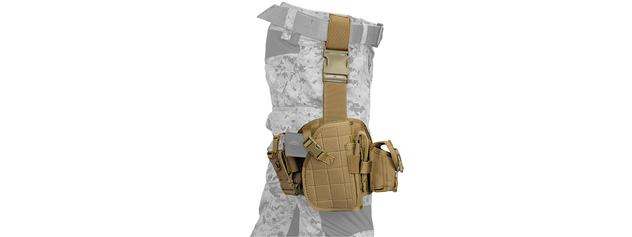 CA-324TN 1000D NYLON MOLLE PLATFORM DROP LEG HOLSTER (TAN) - Click Image to Close