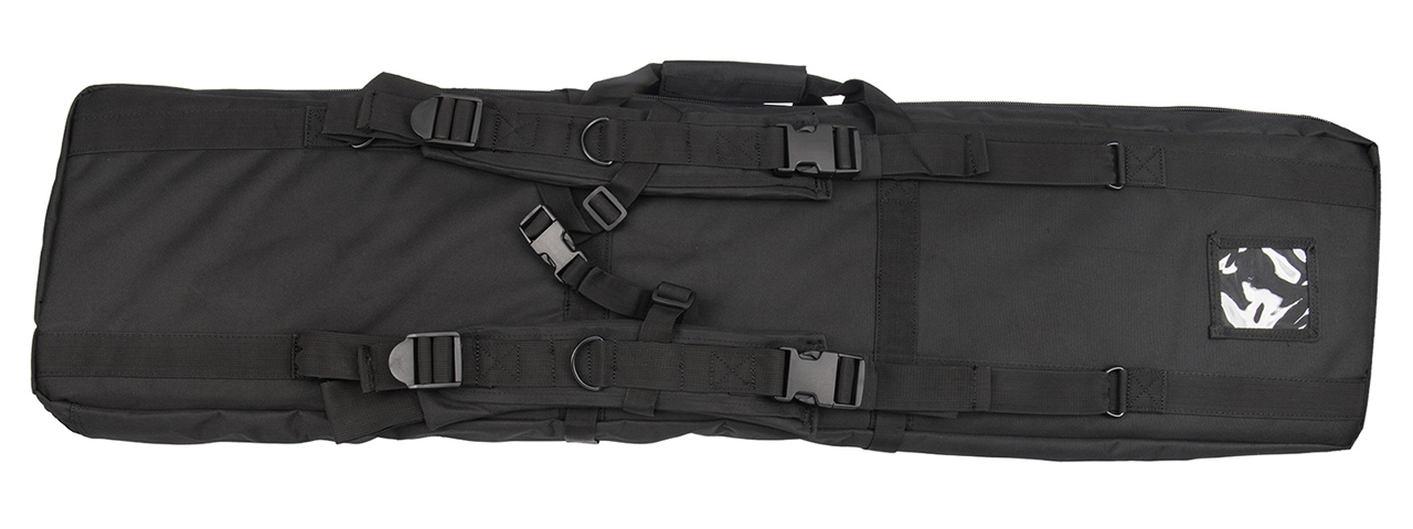 LANCER TACTICAL 48" DOUBLE GUN BAG 600D PVC MOLLE BELT RIFLE BAG (BLACK) - Click Image to Close
