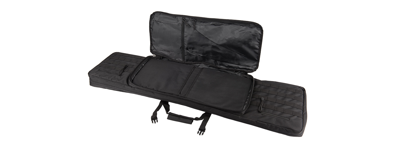 LANCER TACTICAL 48" DOUBLE GUN BAG 600D PVC MOLLE BELT RIFLE BAG (BLACK) - Click Image to Close