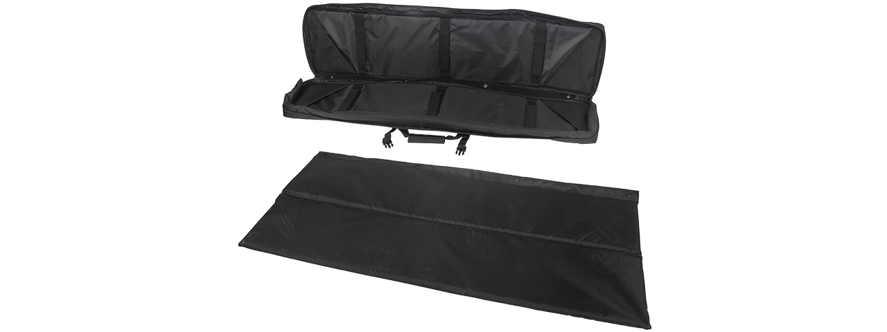 LANCER TACTICAL 48" DOUBLE GUN BAG 600D PVC MOLLE BELT RIFLE BAG (BLACK) - Click Image to Close