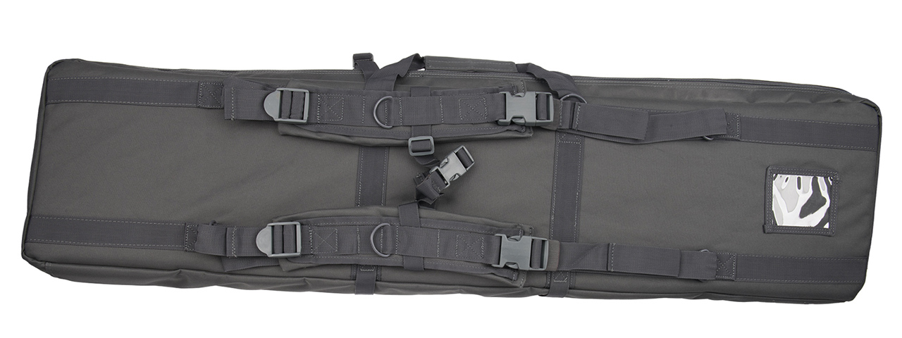 LANCER TACTICAL 48" DOUBLE GUN BAG 600D PVC MOLLE BELT RIFLE BAG (GRAY) - Click Image to Close