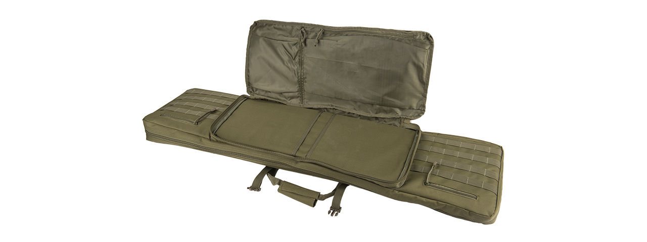 LANCER TACTICAL 48" DOUBLE GUN BAG 600D PVC MOLLE BELT RIFLE BAG (OD GREEN) - Click Image to Close