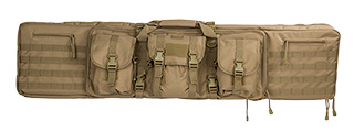 LANCER TACTICAL 48" DOUBLE GUN BAG 600D PVC MOLLE BELT RIFLE BAG (TAN)