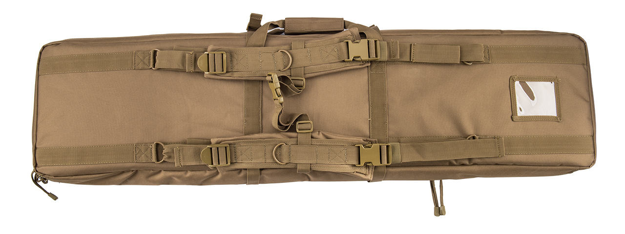 LANCER TACTICAL 48" DOUBLE GUN BAG 600D PVC MOLLE BELT RIFLE BAG (TAN) - Click Image to Close