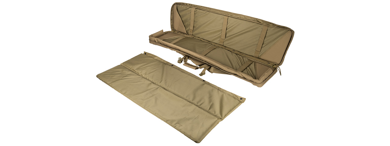 LANCER TACTICAL 48" DOUBLE GUN BAG 600D PVC MOLLE BELT RIFLE BAG (TAN) - Click Image to Close