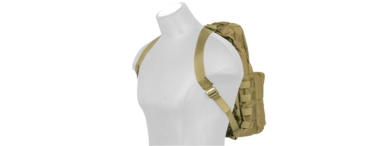 Lancer Tactical 1000D Nylon Airsoft Molle Hydration Backpack (Color: Khaki) - Click Image to Close