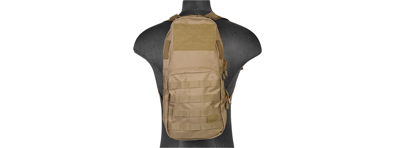 Lancer Tactical 1000D Nylon Airsoft Molle Hydration Backpack (Color: Tan) - Click Image to Close