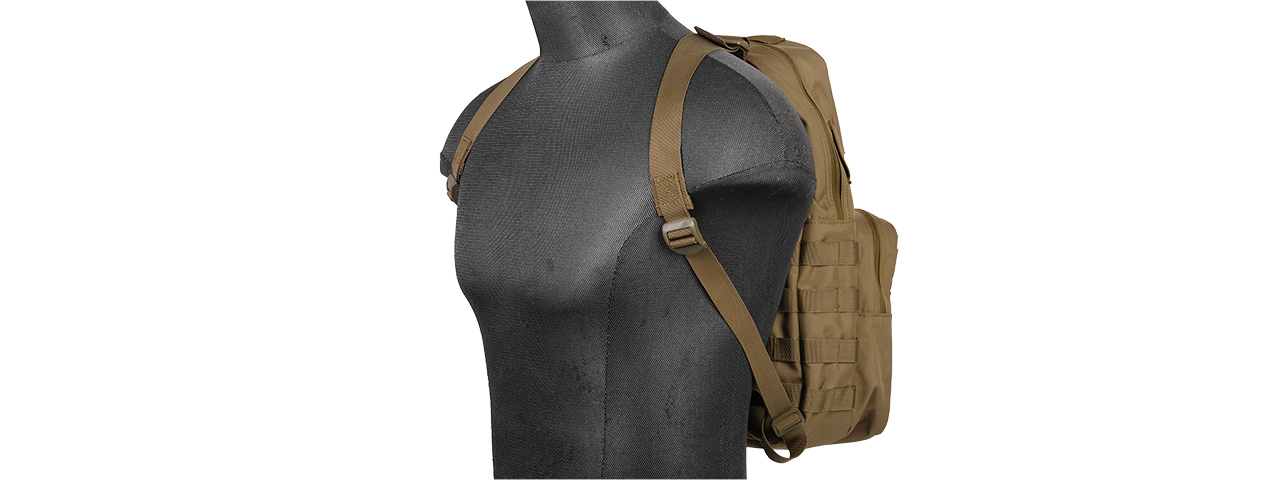 Lancer Tactical 1000D Nylon Airsoft Molle Hydration Backpack (Color: Tan) - Click Image to Close