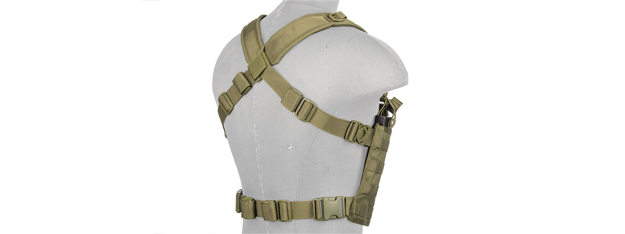 CA-882GN LIGHT WEIGHT CHEST RIG W/ MAG POUCH (OLIVE DRAB) - Click Image to Close
