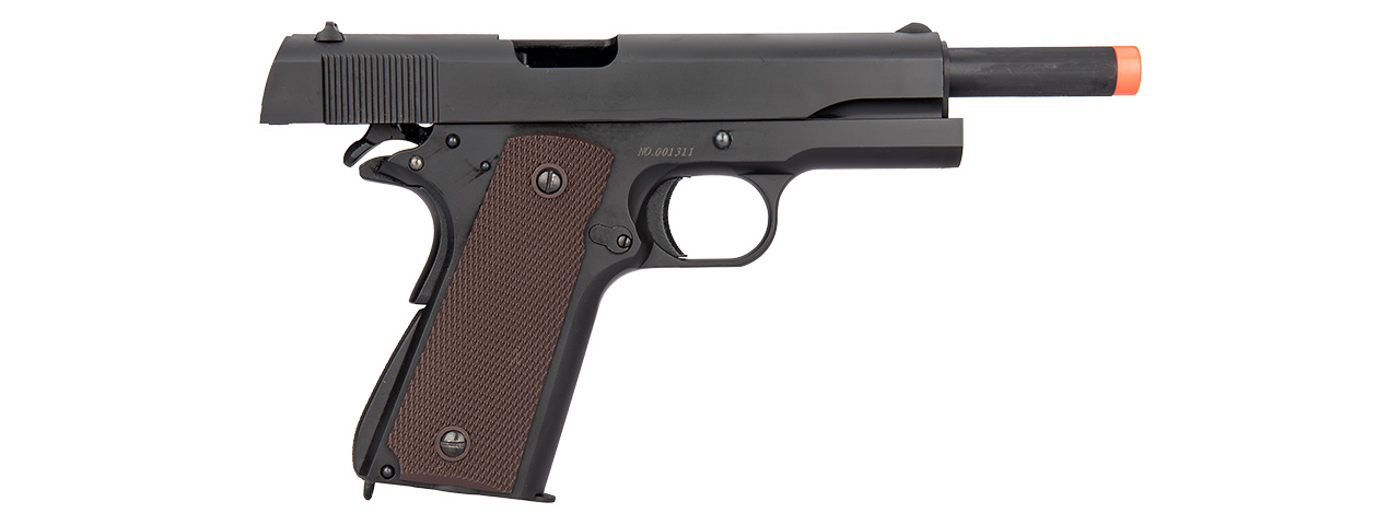 Double Bell M1911 Polymer Slide Gas Blowback Airsoft Pistol (Black)