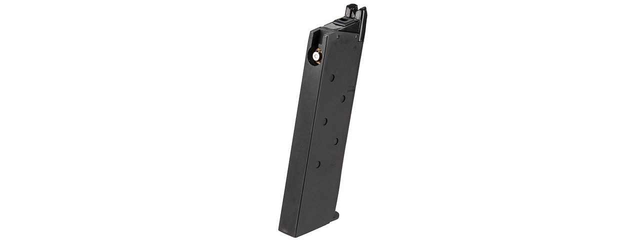 Double Bell 24 Round Single Stack Green Gas Magazine for MEU/M1911 Airsoft Pistols (Color: Black) - Click Image to Close