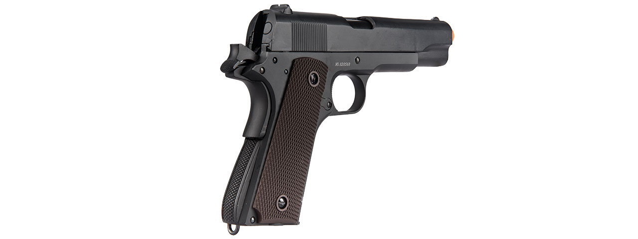 Double Bell M1911 GBB Airsoft Pistol Type 1 - Low Velocity (Black) - Click Image to Close