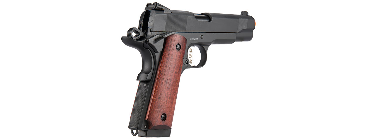 DOUBLE BELL GAS BLOWBACK WOOD GRIP METAL MEU AIRSOFT PISTOL (BLACK)