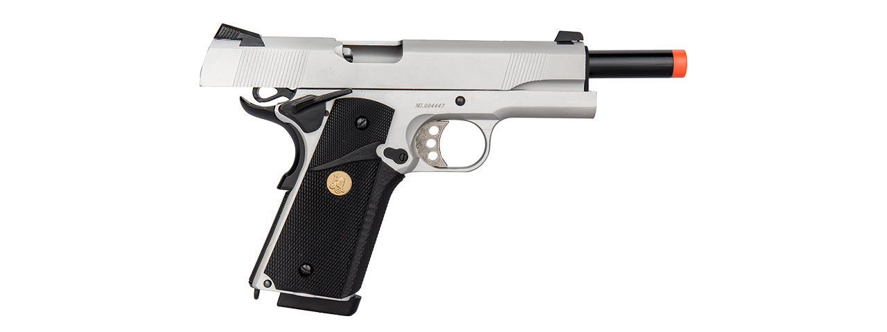 DOUBLE BELL MEU GBB GAS BLOWBACK AIRSOFT PISTOL (SILVER) - Click Image to Close