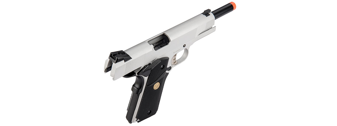 DOUBLE BELL MEU GBB GAS BLOWBACK AIRSOFT PISTOL (SILVER) - Click Image to Close