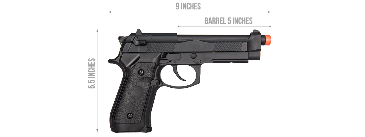 DOUBLE BELL M92 GAS BLOWBACK AIRSOFT PISTOL (BLACK) - Click Image to Close
