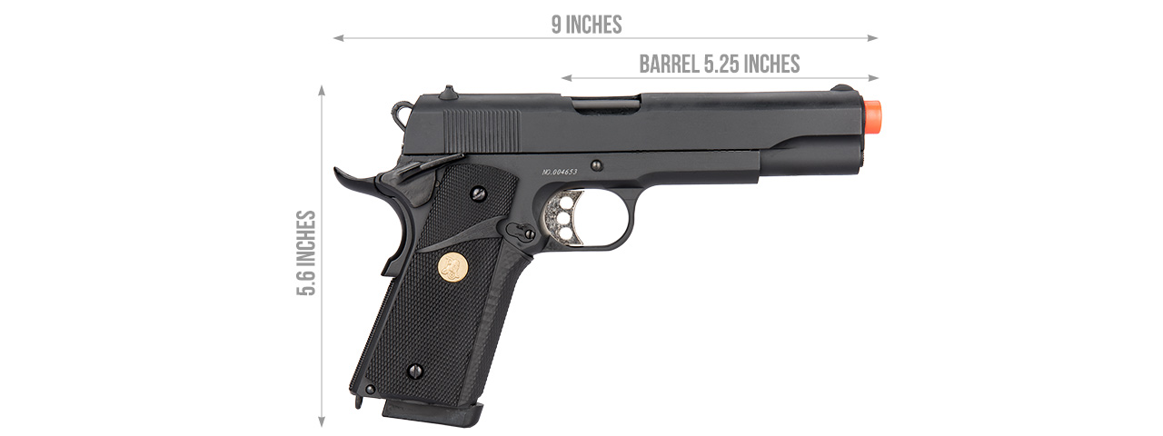 Double Bell Gas Blowback Full Marking M1911 MEU Airsoft Pistol - Click Image to Close