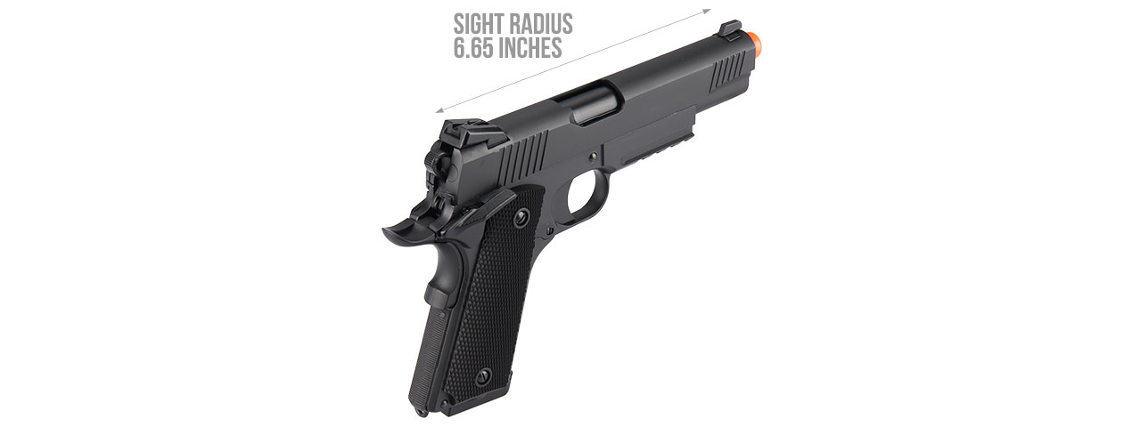 Double Bell Gas Blowback CQB 1911 Tactical Airsoft Pistol (Black) - Click Image to Close