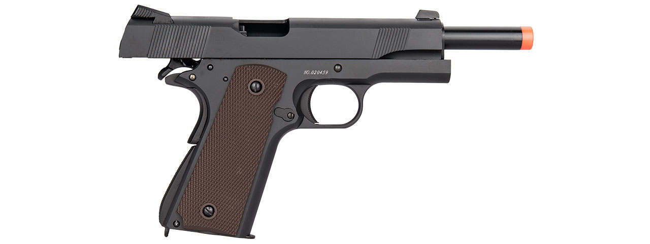 Double Bell M1911 GBB Airsoft Pistol Type 2 - Low Velocity (Black) - Click Image to Close