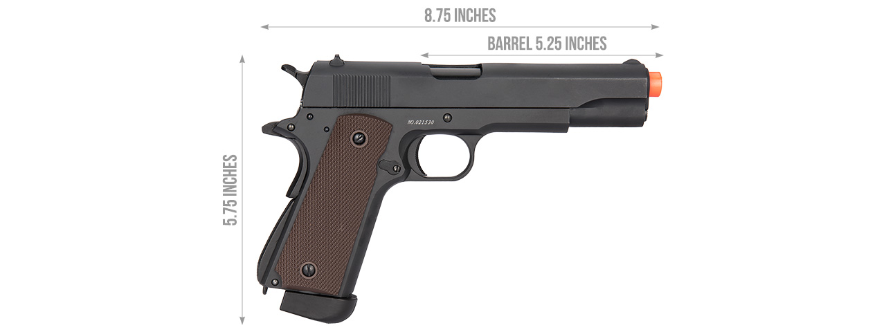 DOUBLE BELL M1911 CO2 AIRSOFT PISTOL TYPE 1 - HIGH VELOCITY (BLACK) - Click Image to Close