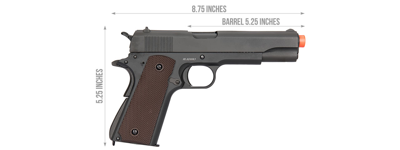 DOUBLE BELL1911 GAS BLOWBACK AIRSOFT PISTOL (BLACK) - Click Image to Close