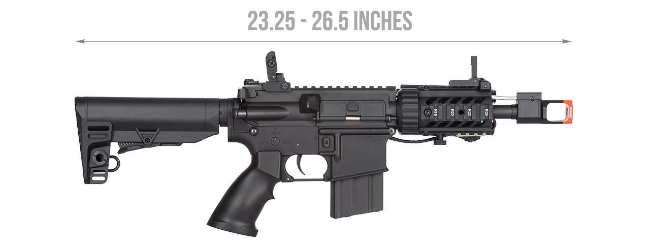 F6630 M4 CQB "TANKER" FULL METAL GEARBOX AEG W/ INTEGRATED METAL RAIL SYSTEM (BLACK)