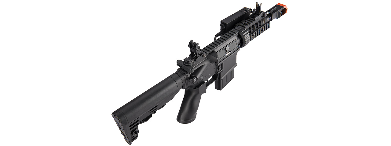 F6630 M4 CQB "TANKER" FULL METAL GEARBOX AEG W/ INTEGRATED METAL RAIL SYSTEM (BLACK) - Click Image to Close