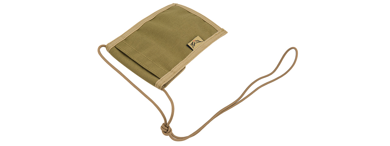 FY-BGA03KH NECK IDENTIFICATION STORAGE WALLET (KHAKI)