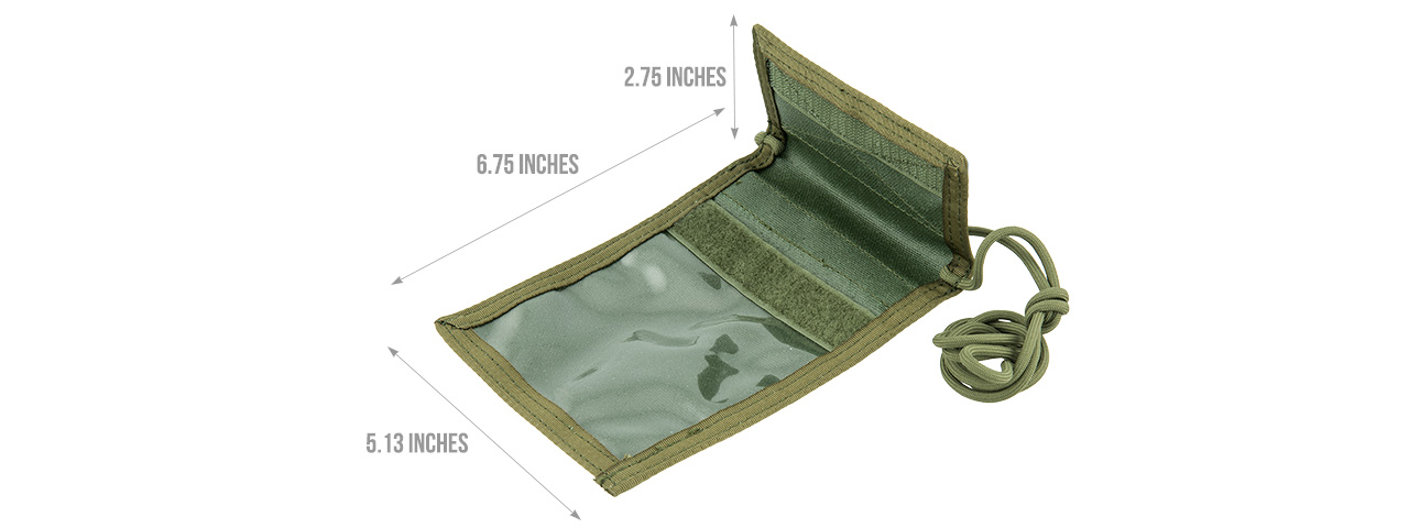 FY-BGA03OD NECK IDENTIFICATION STORAGE WALLET (OD GREEN)