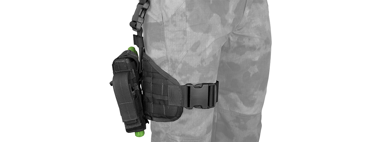 FY-HRB04BK TACTICAL DROP LEG MOLLE PISTOL HOLSTER (BLACK)