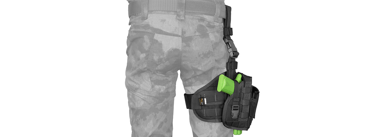 FY-HRB04BK TACTICAL DROP LEG MOLLE PISTOL HOLSTER (BLACK)