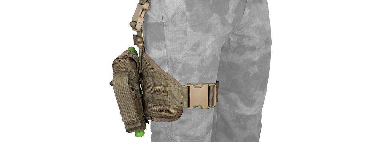 FY-HRB04RG TACTICAL DROP LEG MOLLE PISTOL HOLSTER (RANGER GREEN)