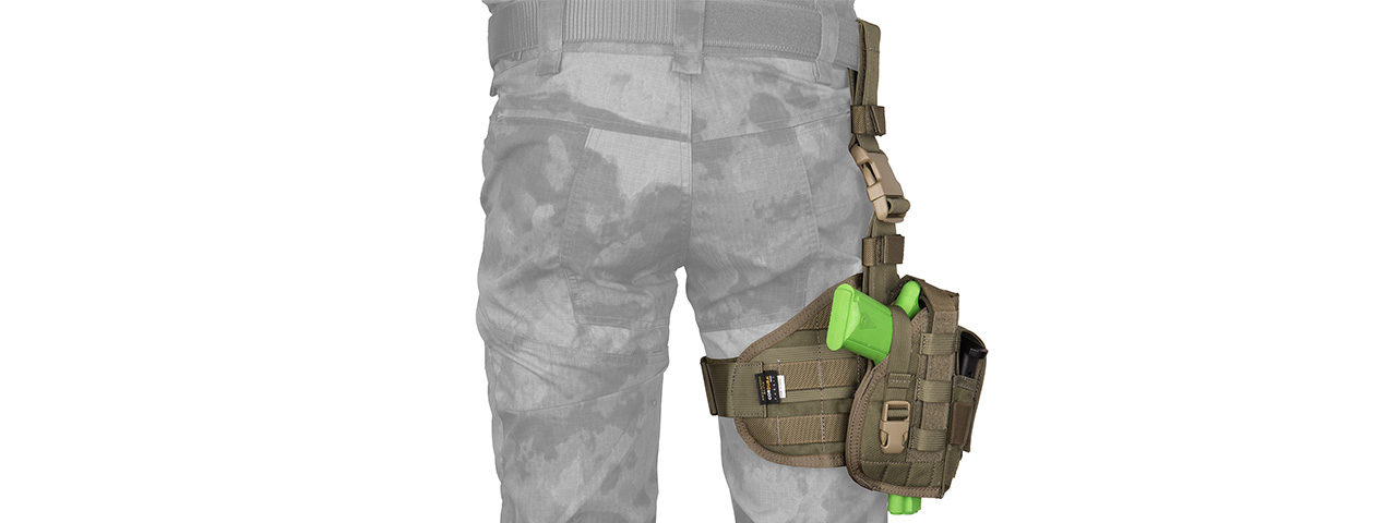 FY-HRB04RG TACTICAL DROP LEG MOLLE PISTOL HOLSTER (RANGER GREEN)