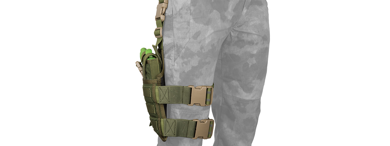 FY-HRB08OD SPEC-OPS MOLLE DROP LEG PISTOL HOLSTER (OD GREEN)