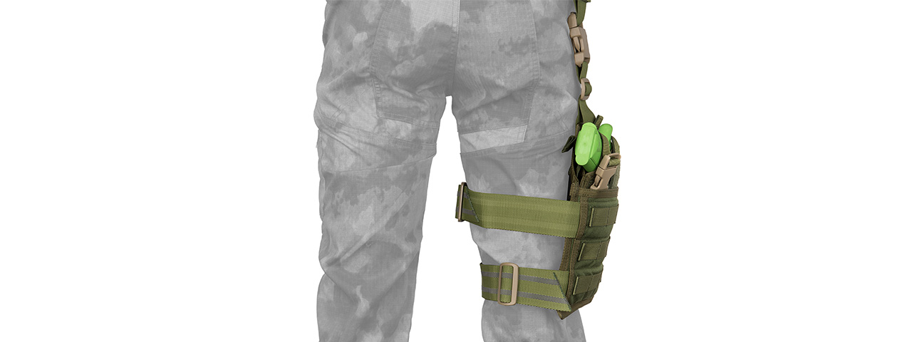 FY-HRB08OD SPEC-OPS MOLLE DROP LEG PISTOL HOLSTER (OD GREEN)