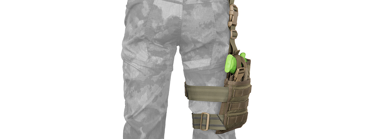 FY-HRB08RG SPEC-OPS MOLLE DROP LEG PISTOL HOLSTER (RANGER GREEN)