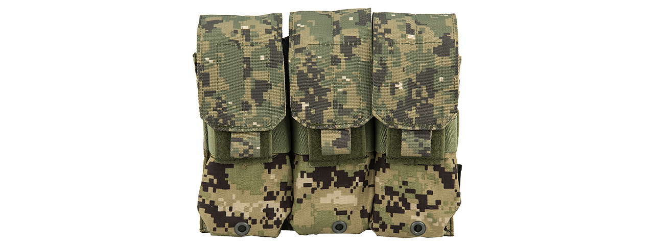 FY-PHM03R2 1000D NYLON TRIPLE M4/M16 MAGAZINE POUCH (WOODLAND DIGITAL) - Click Image to Close