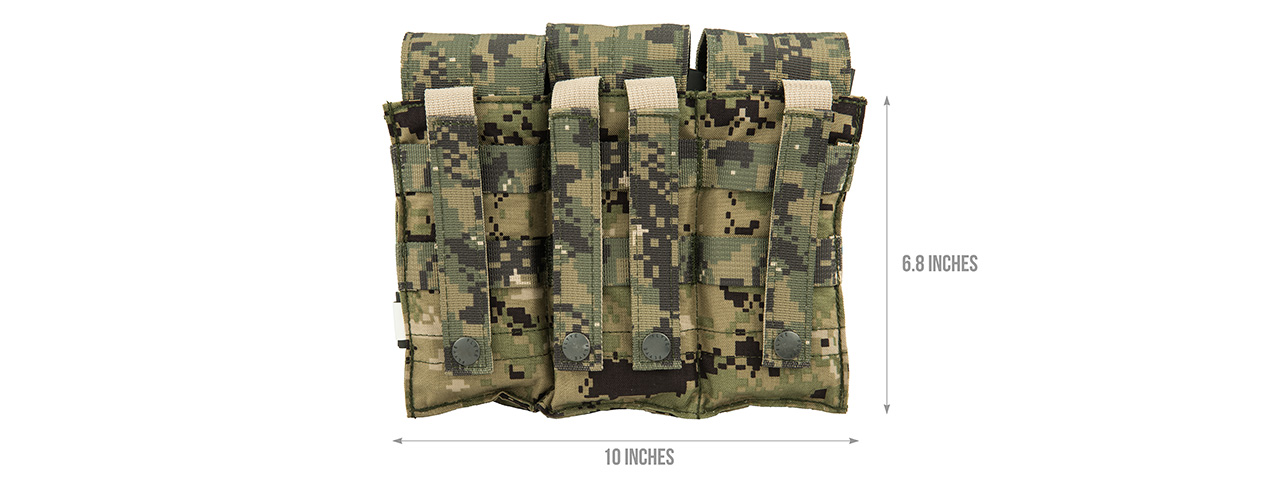 FY-PHM03R2 1000D NYLON TRIPLE M4/M16 MAGAZINE POUCH (WOODLAND DIGITAL) - Click Image to Close