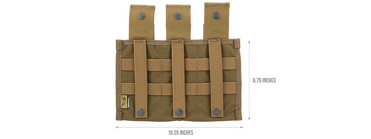 FY-PHM19CB SNAP BUTTON TRIPLE M4/M16 MAGAZINE POUCH (COYOTE BROWN) - Click Image to Close