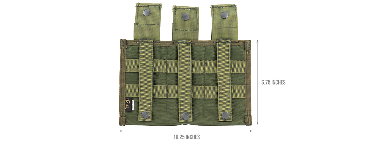 FY-PHM19OD SNAP BUTTON TRIPLE M4/M16 MAGAZINE POUCH (OD GREEN)