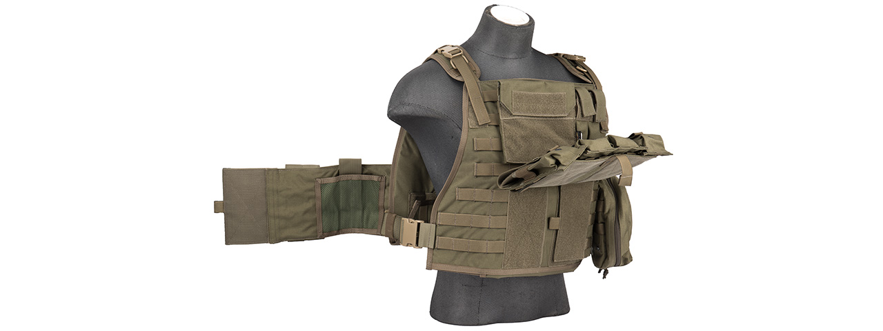 FLYYE INDUSTRIES 1000D MOLLE TACTICAL VEST W/ POUCHES (TAN) - Click Image to Close