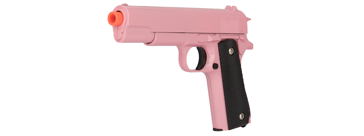 G13P SPRING POWERED 1911 METAL AIRSOFT PISTOL (PINK) - Click Image to Close