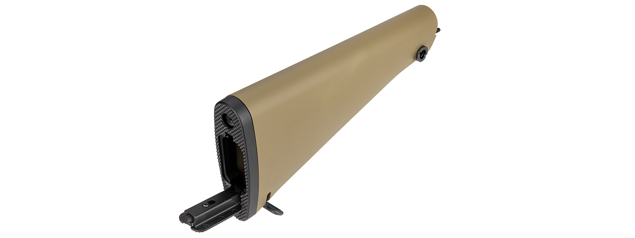 GOLDEN EAGLE FIXED POLYMER FULL LENGTH AIRSOFT RIFLE STOCK (TAN) - Click Image to Close