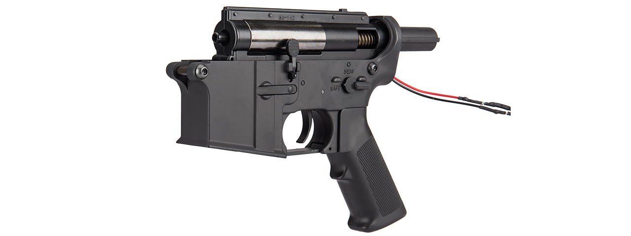 GOLDEN EAGLE COMPLETE METAL M4 AEG LOWER RECEIVER AND GEARBOX (BLACK) - Click Image to Close