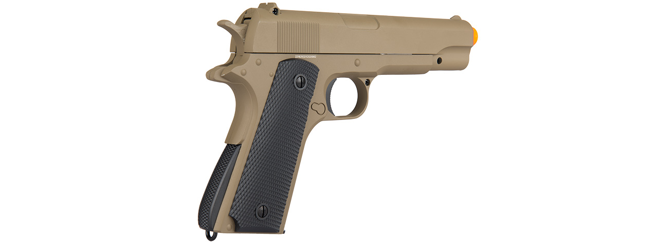 GE3003T M1911 W/ METAL SLIDE AIRSOFT SPRING PISTOL (TAN)