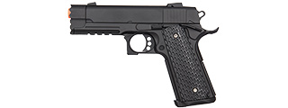 GOLDEN HAWK ZINC M1911 TACTICAL SPRING AIRSOFT PISTOL - BLACK