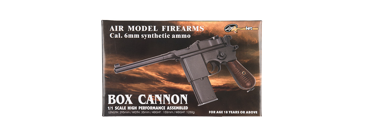 HG-196 GAS NON-BLOWBACK C96 "BOX CANNON" AIRSOFT PISTOL (BLACK) - Click Image to Close