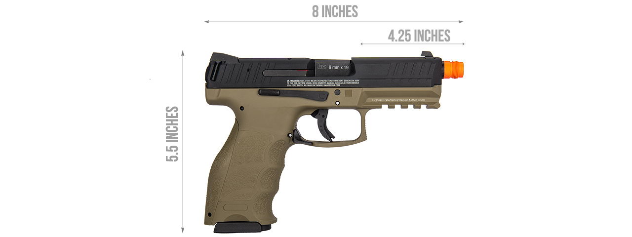 HK-2275025 H&K VP9 Gas Blowback Airsoft Pistol (Dark Earth / Black) - Click Image to Close