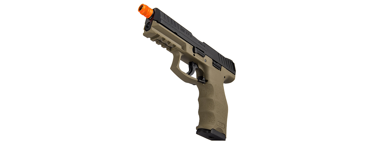 HK-2275025 H&K VP9 Gas Blowback Airsoft Pistol (Dark Earth / Black) - Click Image to Close