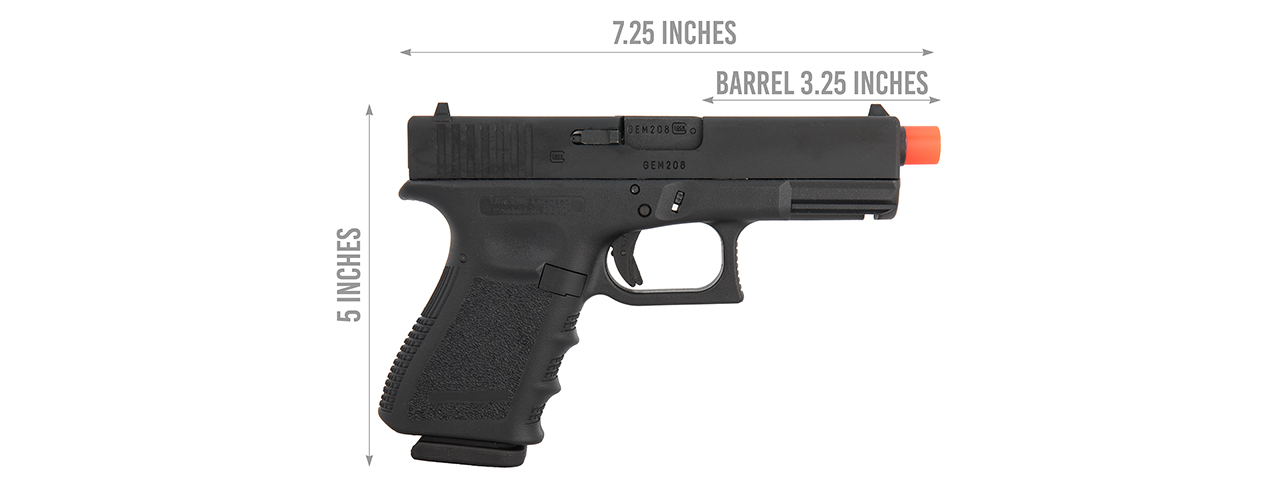 HK-2276303 Licensed Gen 3 Glock-19 Gas Blowback Airsoft Pistol - Click Image to Close